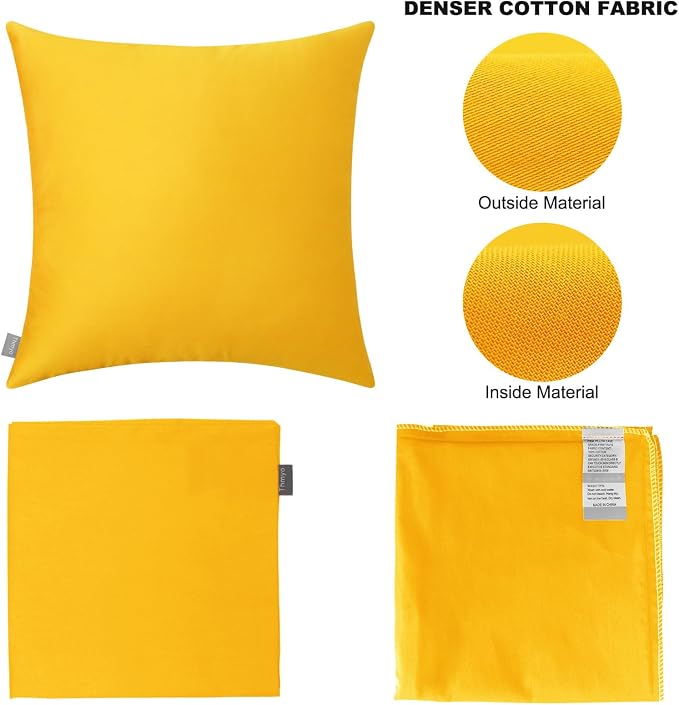 4-Pack 100% Cotton Comfortable Solid Decorative Throw Pillow Case, Thmyo Square - Image 5