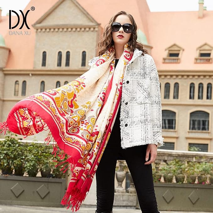 DANA XU 100% Merino Wool Pashmina Shawl - Image 8