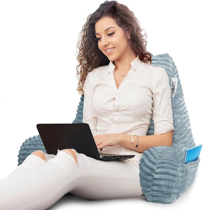 Hearth & Harbor Reading Pillow for Bed Adult – Back Pillow for Sitting in Bed - Image 3