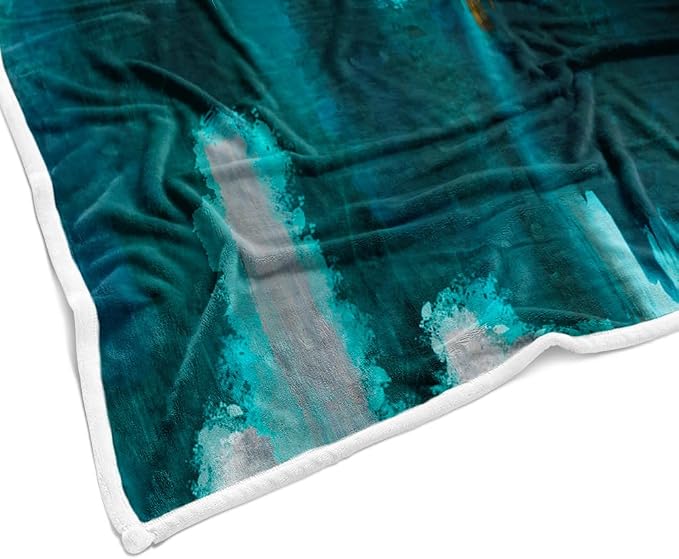 Abstract Ombre Throw Blankets, Modren Chic Art Oil Painting Cozy Warm Bed Couch - Image 6