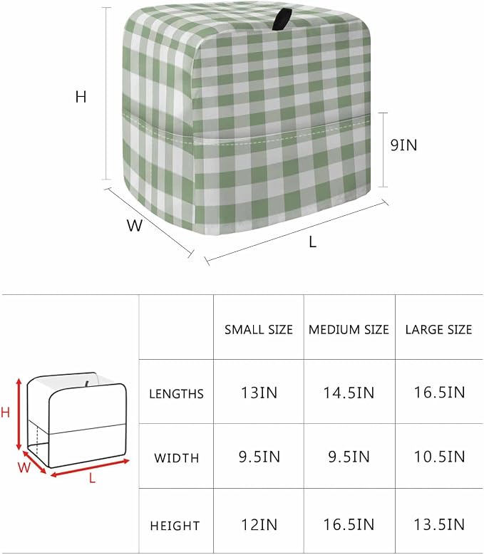 Green Plaid Stand Mixer Dust Cover - Image 6