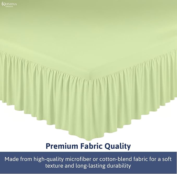KRISHNA Ruffled Bed Skirt with Split Corners King, 100% Microfiber Hotel Quality - Image 6