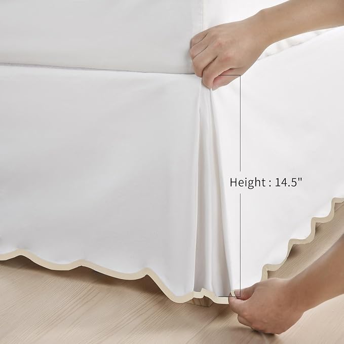 HIG Off-White Chic Twin XL Bed Skirt - Image 4