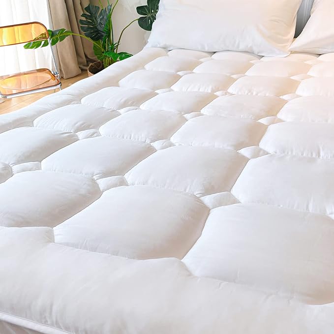 UNILIBRA Twin Size Mattress Pad Cooling Rayon from Bamboo, Quilted Fitted by Unilibra