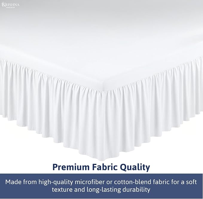 KRISHNA Ruffled Bed Skirt with Split Corners King, 100% Microfiber Hotel Quality - Image 6