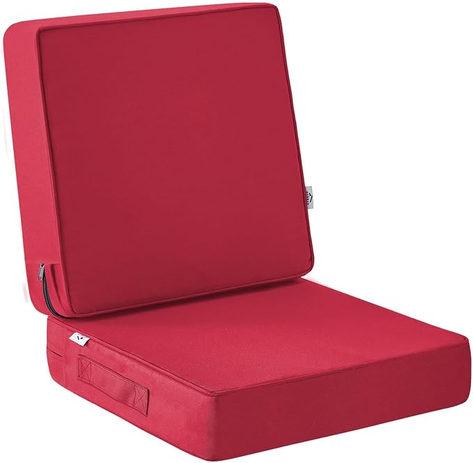 Outdoor Chair Cushions, Christmas Red Patio Chair Cushions 24x24x4 Inch by IPYNBAP