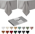 maxmill 2 Pack 52 x 70 Inch Rectangle Slubby Textured Tablecloth Spillproof by maxmill
