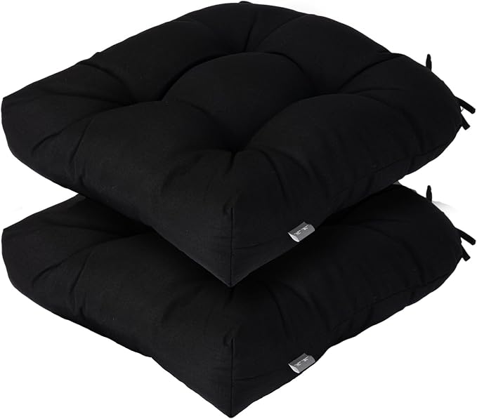 Outdoor Chair Cushions 19 x19 Inch, Water Resistant Tufted Seat Cushions 19" by FUNHOME