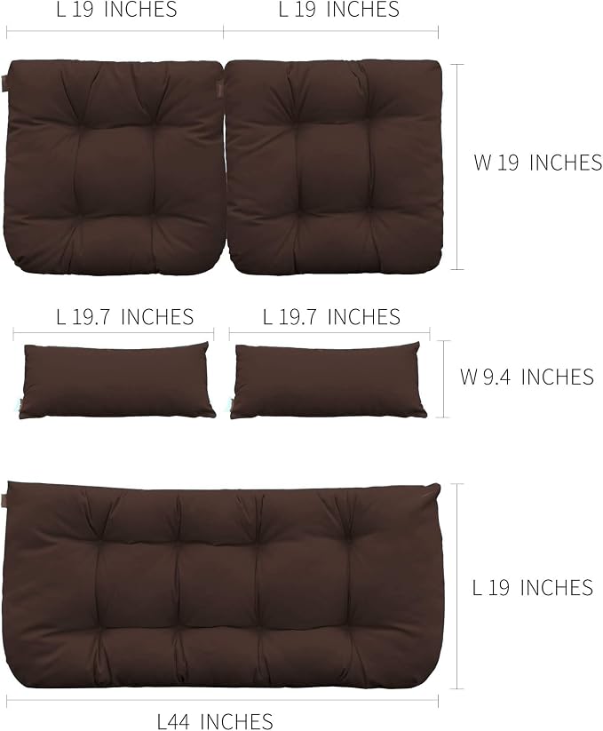 QILLOWAY Outdoor Patio Wicker Seat Cushions Group Loveseat/Two U-Shape/Two - Image 3