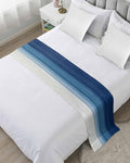 Abstract Navy Blue Ombre Stripe Art Bed Runners by ZFUNCING