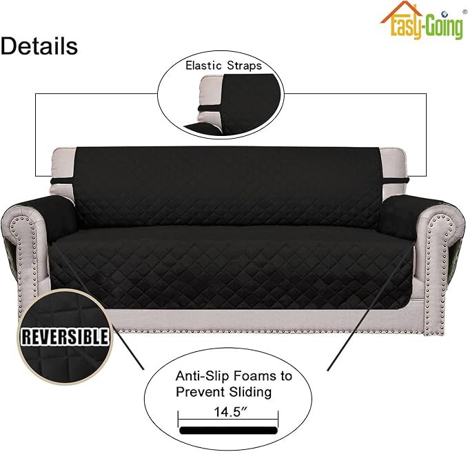 Easy-Going 4 Seater Sofa Slipcover Reversible Sofa Cover Water Resistant Couch - Image 3