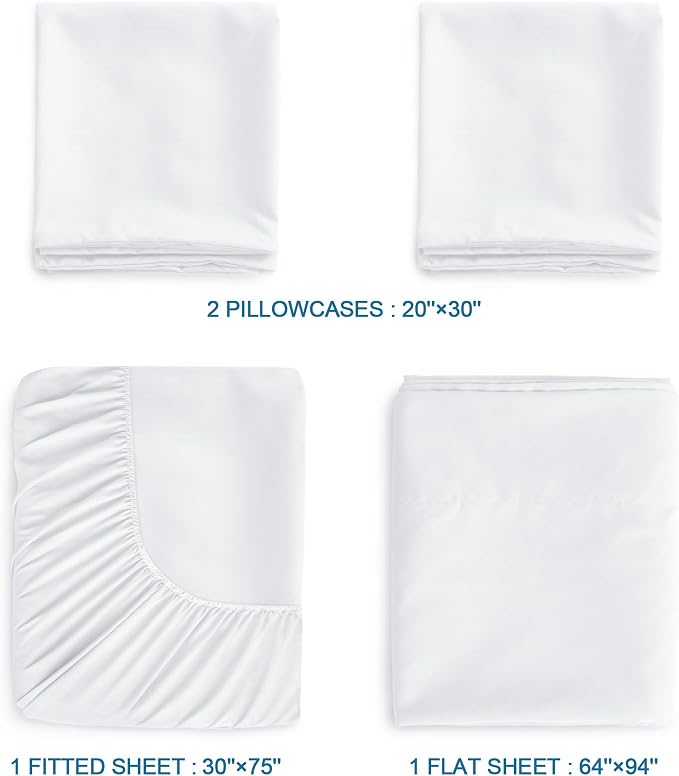 SPRINGSPIRIT Twin Sheets Set, 4 Piece Bed Sheets Set Deep Pockets, Super Soft - Image 5