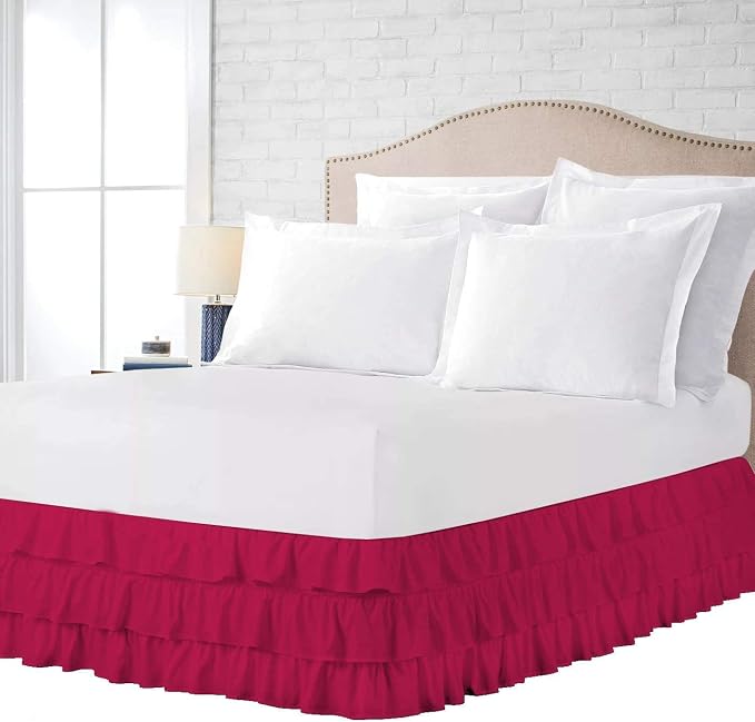 Multi-Ruffle Bed Skirt, Soft Multi Elastic Dust Ruffles - Image 5