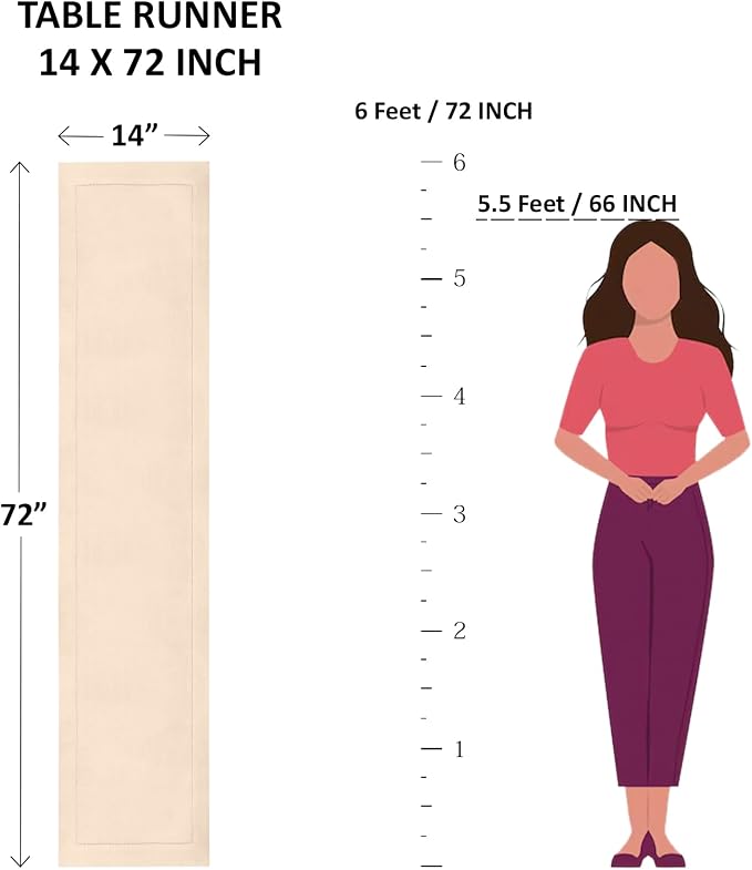 Solino Home Linen Light Natural Table Runner 72 Inches Long - Image 6