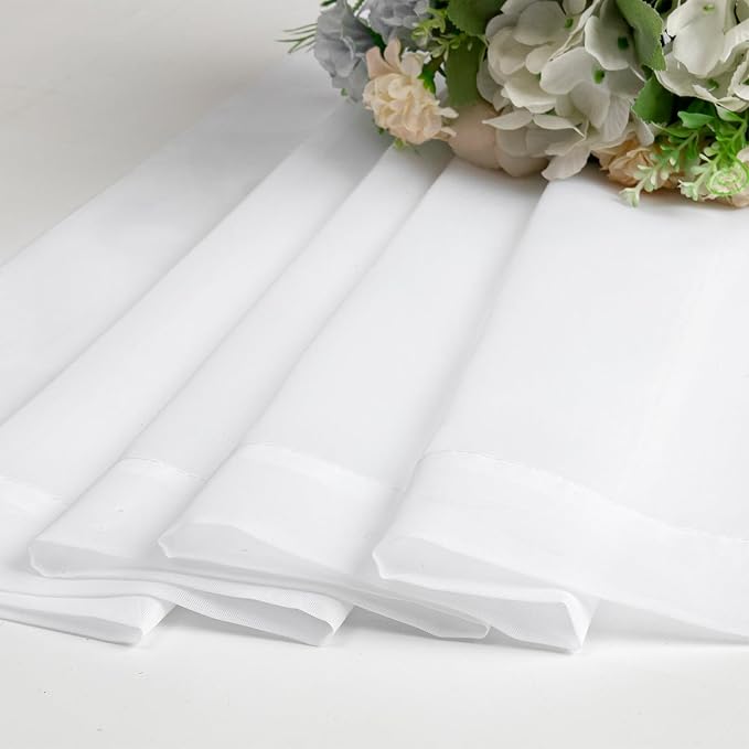 OVZME White Sheer Curtains 45 Inch Long 2 Panels, Rod Pocket Voile Drapes - Image 8