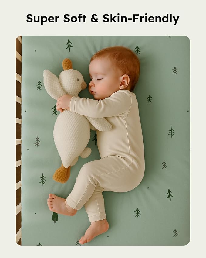 Baby Crib Sheets for Boys Girls Neutral, 2 Pack Crib Mattress Sheet for - Image 3