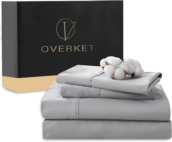 100% Egyptian Cotton Sheets Cal King Sheet Set 4PCS 1000 Thread Count Sateen by overket
