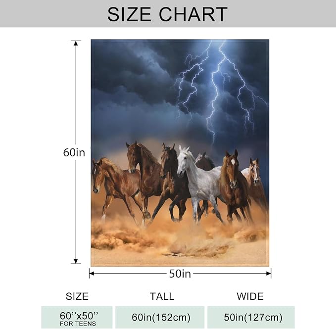 Lightning & Horse Throw Blanket - Image 4