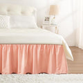 RIMELA Peachy Coral Bed Skirt King Size 18 Inch Drop, Elastic Bed Skirting by RIMELABedSkirt