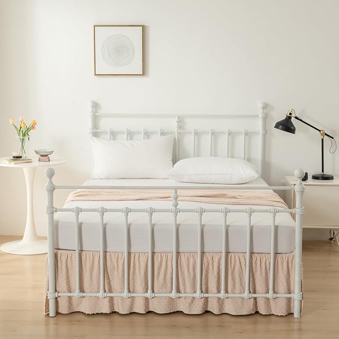 Tufted Dot Bed Skirt Queen Size, Ruffled Bed Skirt - Image 4