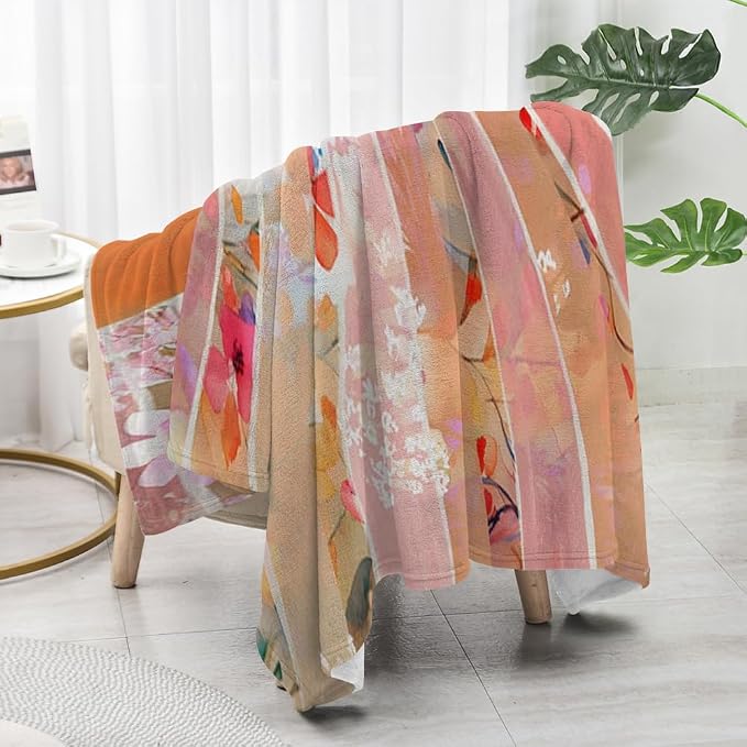 Orange Boho Sun Throw Blanket 60Wx80H Inch Bohemian Minimalist Art Boys Girls - Image 4