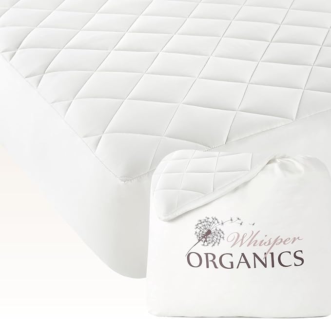 100% Cotton Organic Mattress Pad by WhisperOrganics