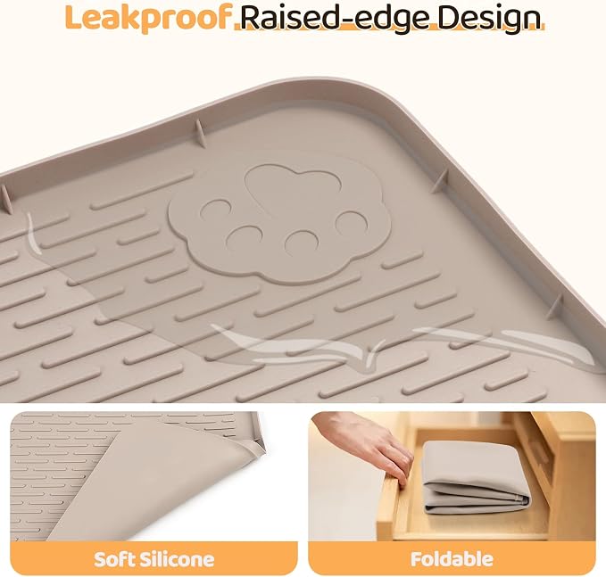 Dog Food Mat, Extra Large 40" x 28" Silicone Pet Feeding Mat - Image 3