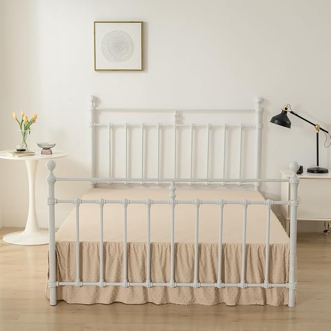 Tufted Dot Bed Skirt Full Size, Ruffled Bed Skirt - Image 5