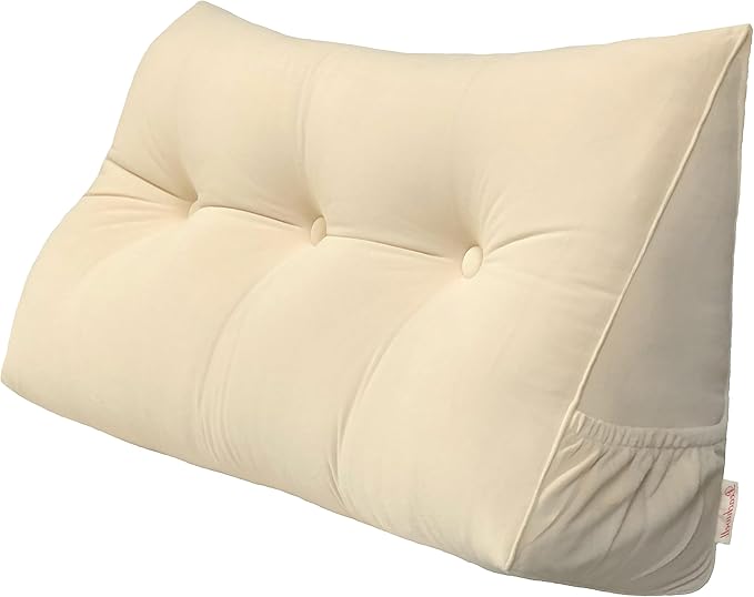 Triangular Reading Bed Rest Pillow Large Bolster Cushion Headboard Backrest by PEACHWELL