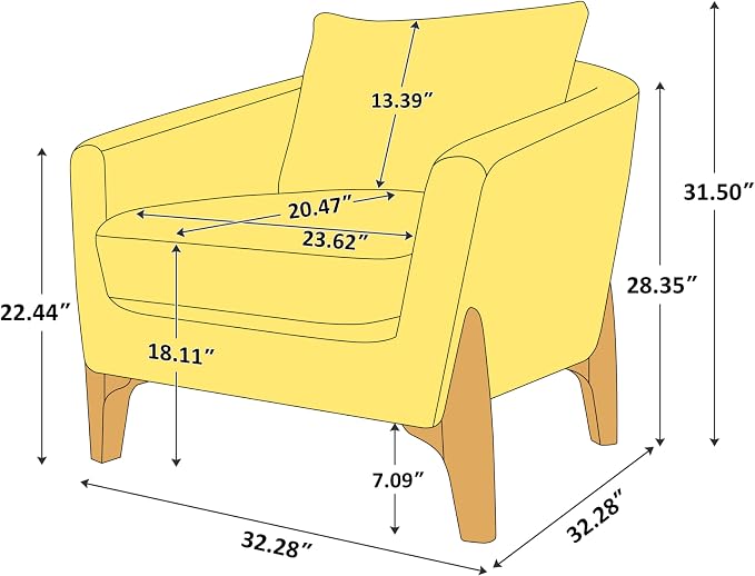 VANOMi Accent Chair 31" Oversized Reading Chair Comfy Upholstered Boucle Lounge - Image 2
