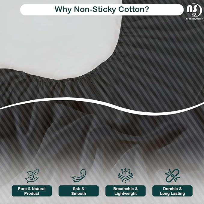 NON Sticky cotton Queen Size Sleeper Sofa Sheets, 4 Piece Egyptian Cotton Bed - Image 4