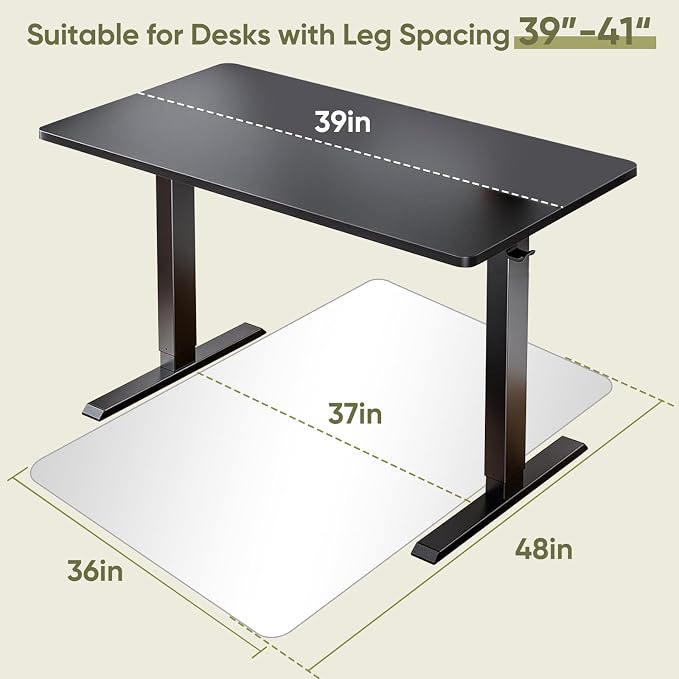 Office Chair Mat for Carpet & Hardwood, Upgraded 36" x 48" Dual Use Tempered - Image 7
