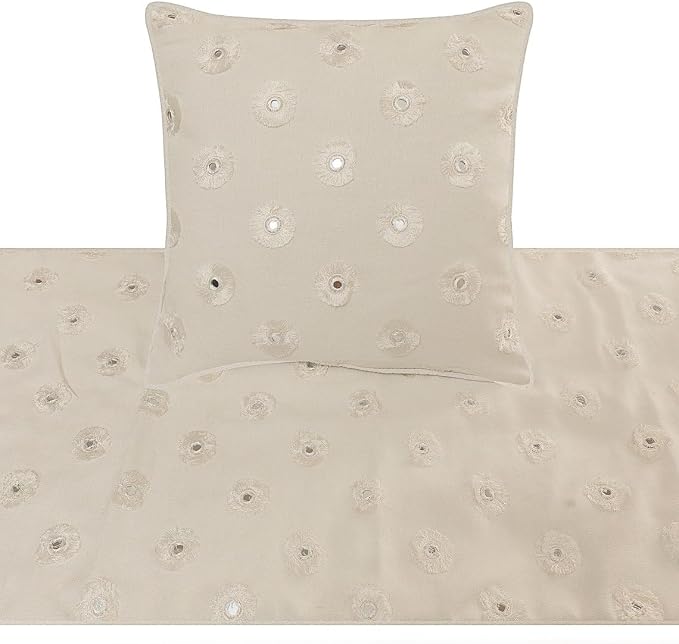 The HomeCentric King Queen Twin White Decorative Twin 53"x18" Bed Runner - Image 2