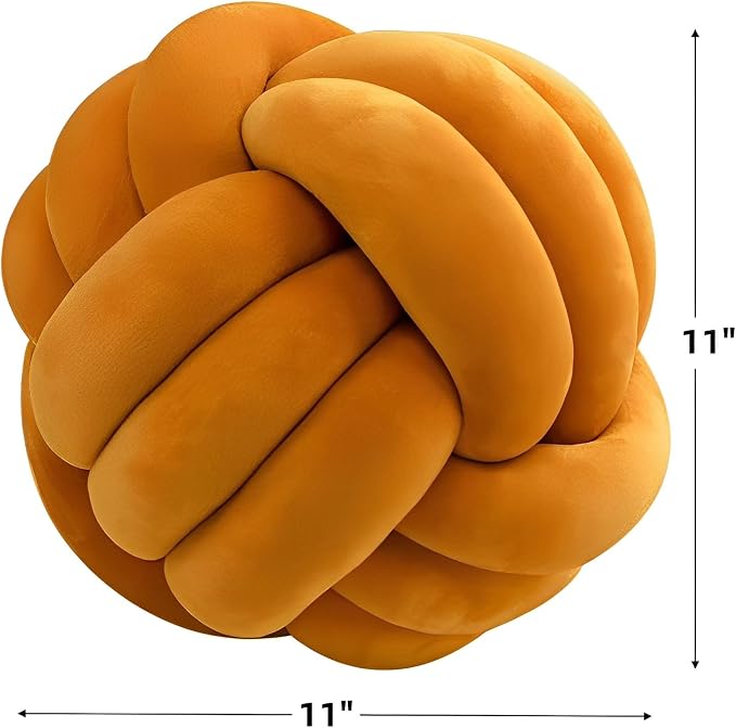 Knot Ball Pillows, Round Throw Pillow Cushion Home Decoration Soft Plush Pillow - Image 2