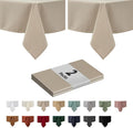 maxmill 2 Pack Rectangle 52 x 70 Inch Natural Slubby Textured Tablecloth by maxmill