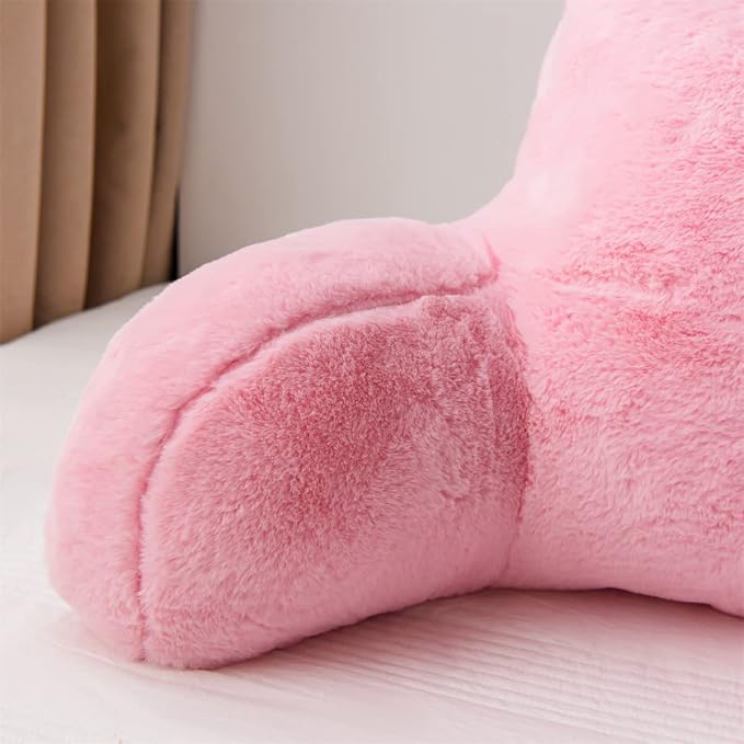 Holawakaka Large Faux Fur Bed Rest Pillow - Image 6