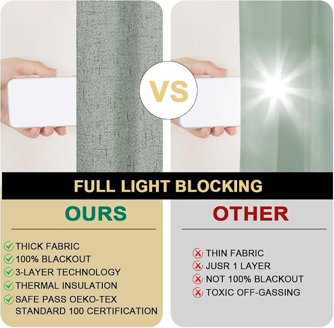 PrinceDeco Blackout Sliding Glass Door Curtain Extra Wide Patio Door Curtains - Image 3