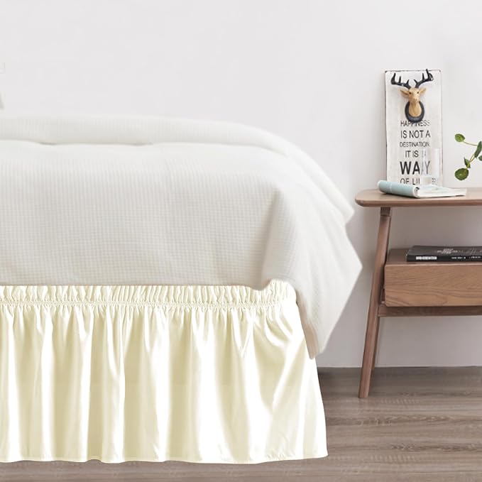 Full Bed Skirt, Elastic Wrap Around Bed Skirt Full Size, Bed Skirts - Image 7