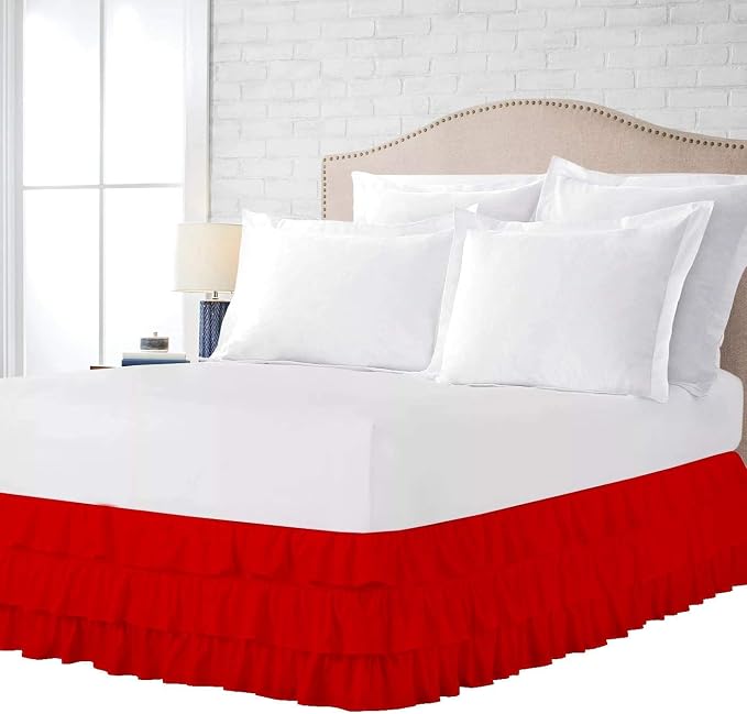 Multi-Ruffle Bed Skirt, Soft Multi Elastic Dust Ruffles - Image 5