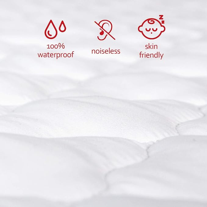 Pack and Play Mattress Pad Protector 2 Pack Waterproof, Cotton Fabric Absorbent - Image 5
