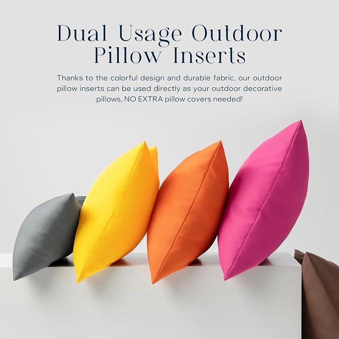 Phantoscope Pack of 4 Premium Dual Usage Outdoor Pillow Inserts, Waterproof - Image 6