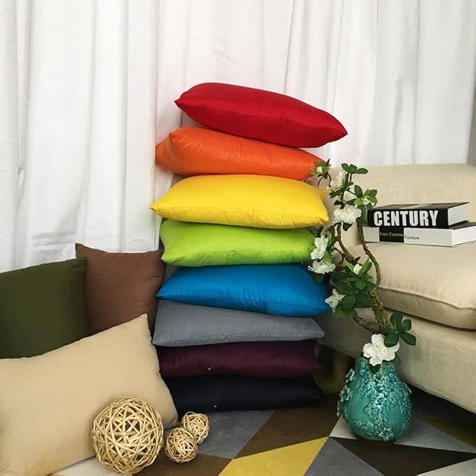4-Pack 100% Cotton Lumbar Comfortable Solid Decorative Throw Pillow Case - Image 3