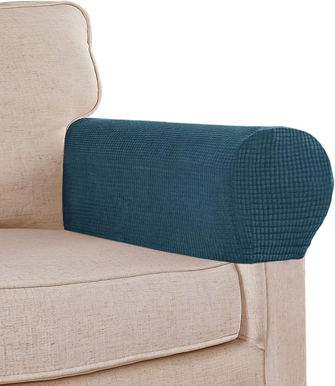 Stretch Sofa Arm Covers Spandex Jacquard Anti-Slip Couch Arm Covers by L.VICTEX