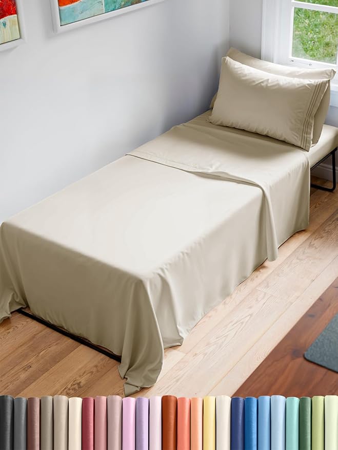 Cot Sheet Set 30” x 75” – 4 Piece Cot Size Narrow Twin Mattress Sheets – Ideal by CGKUnlimited