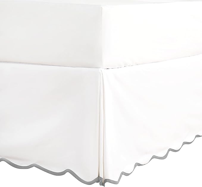 HIG Off-White Chic Twin XL Bed Skirt by HIG