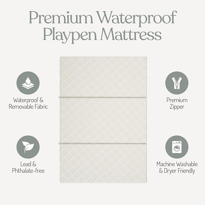 Sleepah Pack and Play Mattress Waterproof & Washable Cover Foldable Tri-Fold - Image 7