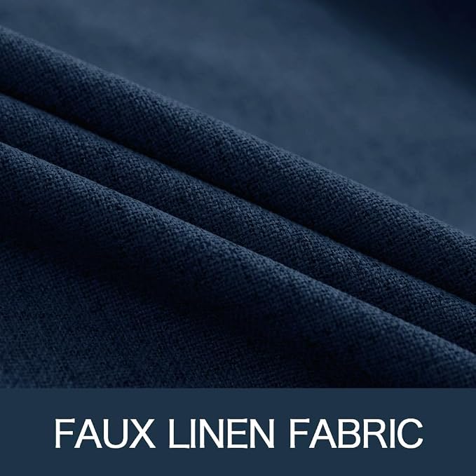 MIULEE 100% Blackout Linen Textured Curtains - Image 5