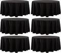 Round Tablecloth 6 Pack 90 Inch Black Tablecloths Washable Decorative Linen by AOCOZHomeLifeMuseum