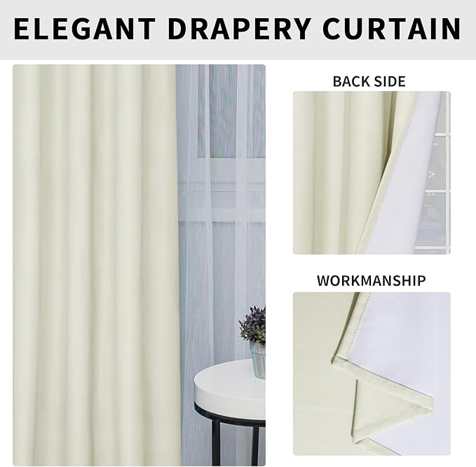 Easy-Going Linen Look Blackout Curtain Grommet Window Curtain Drapes - Image 7