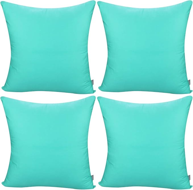 4-Pack 100% Cotton Comfortable Solid Decorative Throw Pillow Case, Thmyo Square by Thmyo